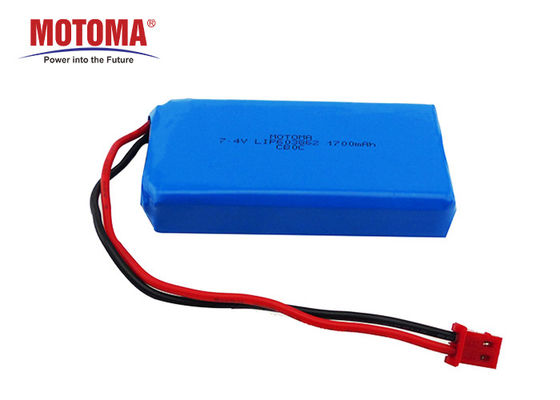 6*38*62mm Wearable Device Battery , 1700mah 7.4 V Rechargeable Battery Pack