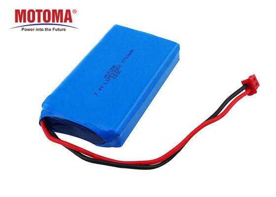 6*38*62mm Wearable Device Battery , 1700mah 7.4 V Rechargeable Battery Pack