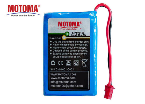 7.4V 900mAh High Density Lithium Ion Battery For Digital Electronics